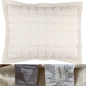 PINE CONE HILL By Annie Selke Standard Linen Puff  Sham In Natural Pillowcase 1